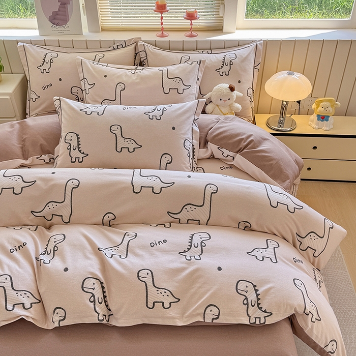 91家纺网 家纺一手货源 找家纺 金盛纺 2025新款全棉纯棉加厚磨毛印花四件套 人间真宝