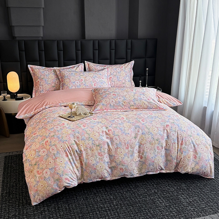 91家纺网 家纺一手货源 找家纺 金盛纺 2025新款全棉纯棉加厚磨毛印花四件套 仙女星尘