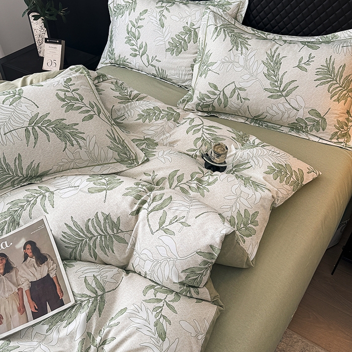 91家纺网 家纺一手货源 找家纺 金盛纺 2025新款全棉纯棉加厚磨毛印花四件套 风和日暖