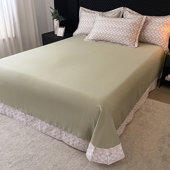 91家纺网 家纺一手货源 找家纺 金盛纺 2025新款全棉纯棉加厚磨毛印花四件套 弥望