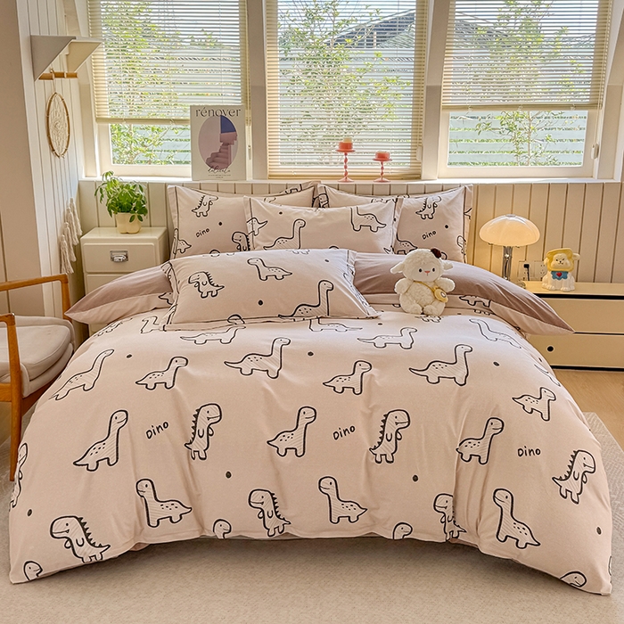 91家纺网 家纺一手货源 找家纺 金盛纺 2025新款全棉纯棉加厚磨毛印花四件套 人间真宝