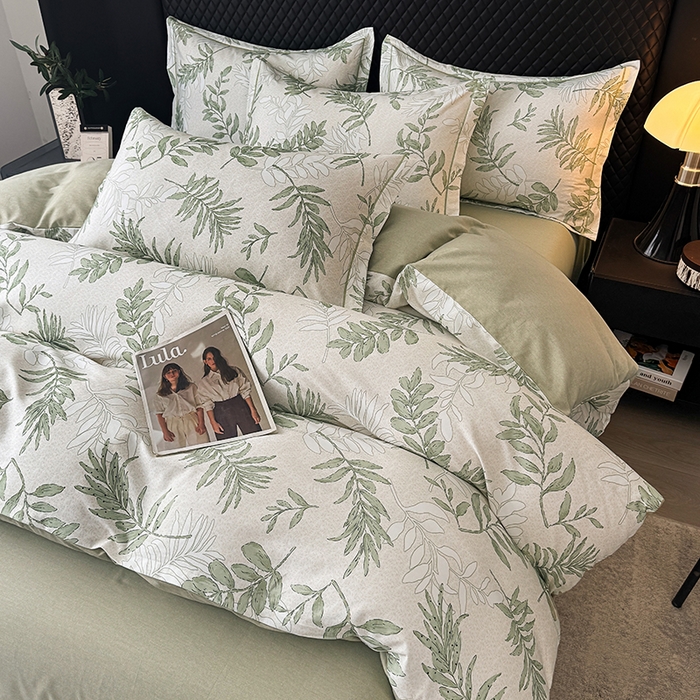 91家纺网 家纺一手货源 找家纺 金盛纺 2025新款全棉纯棉加厚磨毛印花四件套 风和日暖