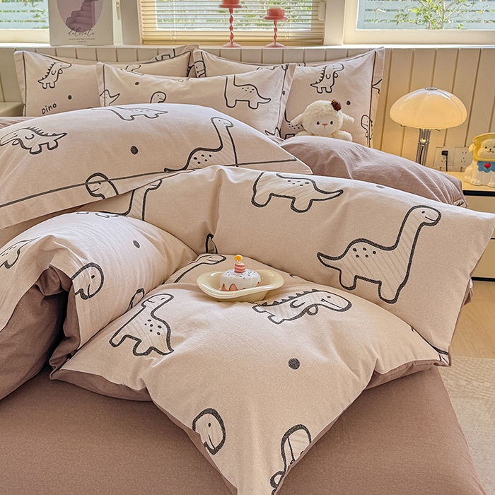 91家纺网 家纺一手货源 找家纺 金盛纺 2025新款全棉纯棉加厚磨毛印花四件套 人间真宝