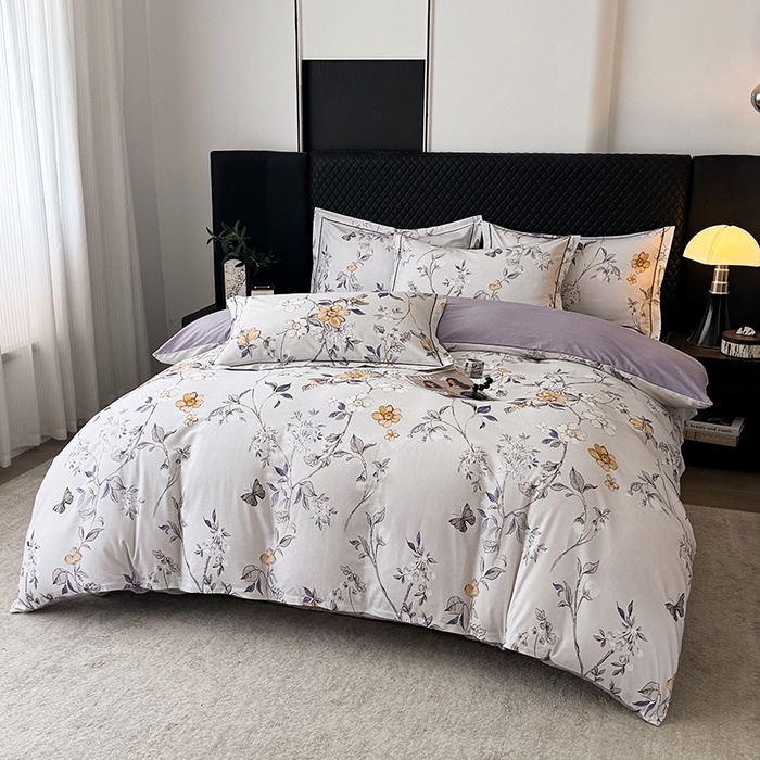 91家纺网 家纺一手货源 找家纺 金盛纺 2025新款全棉纯棉加厚磨毛印花四件套 硕朵