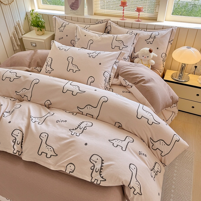 91家纺网 家纺一手货源 找家纺 金盛纺 2025新款全棉纯棉加厚磨毛印花四件套 人间真宝