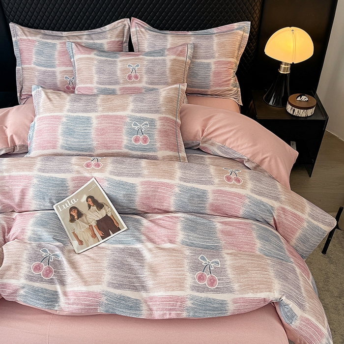 91家纺网 家纺一手货源 找家纺 金盛纺 2025新款全棉纯棉加厚磨毛印花四件套 樱为你