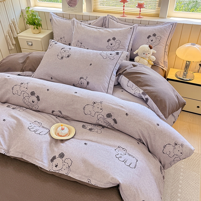 91家纺网 家纺一手货源 找家纺 金盛纺 2025新款全棉纯棉加厚磨毛印花四件套 吉唛