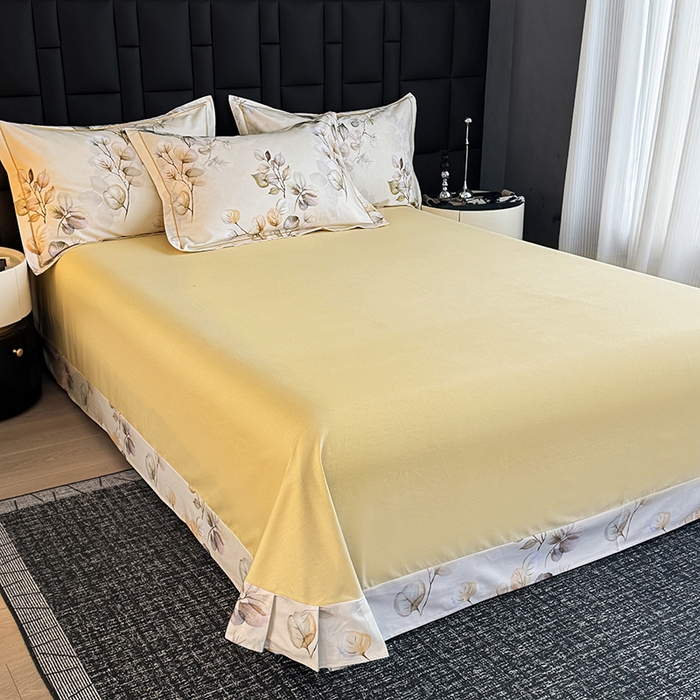 91家纺网 家纺一手货源 找家纺 金盛纺 2025新款全棉纯棉加厚磨毛印花四件套 舒蔓枝