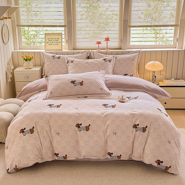 91家纺网 家纺一手货源 找家纺 （总）金盛纺 2025新款全棉纯棉加厚磨毛印花四件套