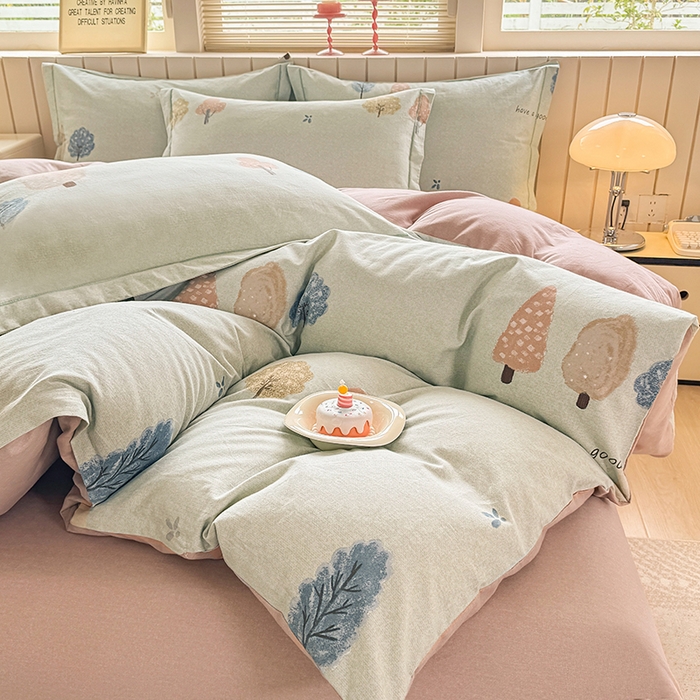 91家纺网 家纺一手货源 找家纺 金盛纺 2025新款全棉纯棉加厚磨毛印花四件套 柏林少女