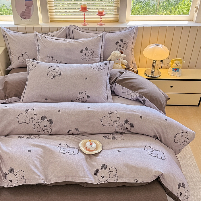 91家纺网 家纺一手货源 找家纺 金盛纺 2025新款全棉纯棉加厚磨毛印花四件套 吉唛