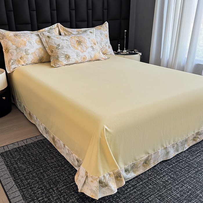 91家纺网 家纺一手货源 找家纺 金盛纺 2025新款全棉纯棉加厚磨毛印花四件套 豆蔻年华