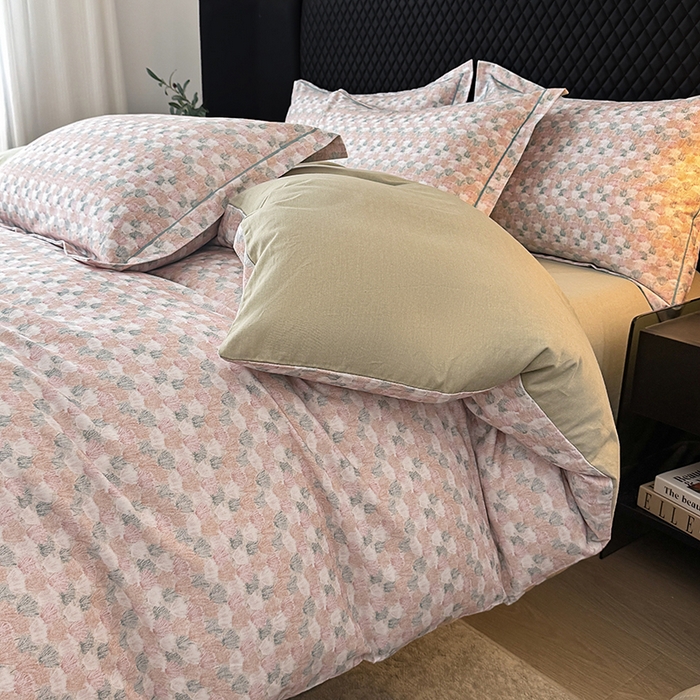 91家纺网 家纺一手货源 找家纺 金盛纺 2025新款全棉纯棉加厚磨毛印花四件套 弥望