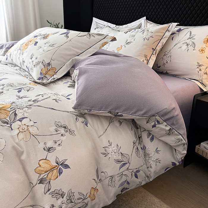 91家纺网 家纺一手货源 找家纺 金盛纺 2025新款全棉纯棉加厚磨毛印花四件套 硕朵