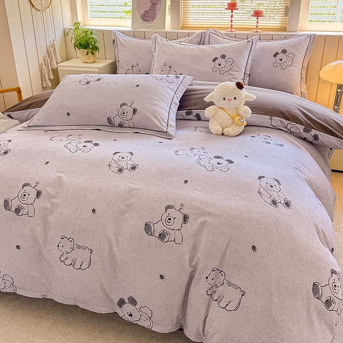 91家纺网 家纺一手货源 找家纺 金盛纺 2025新款全棉纯棉加厚磨毛印花四件套 吉唛