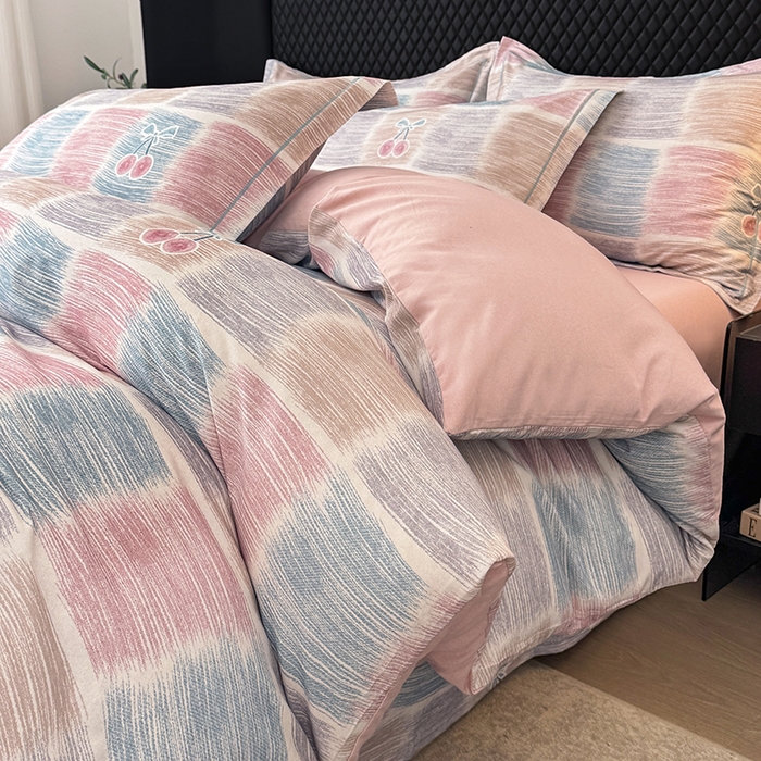 金盛纺 2025新款全棉纯棉加厚磨毛印花四件套 樱为你