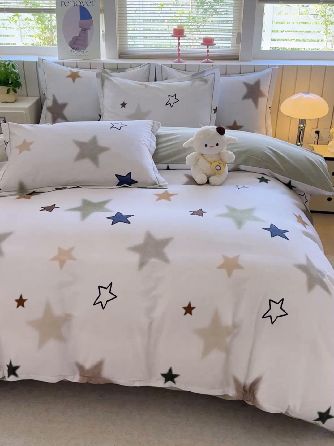 91家纺网 家纺一手货源 找家纺 金盛纺 2025新款全棉纯棉加厚磨毛印花四件套 星采