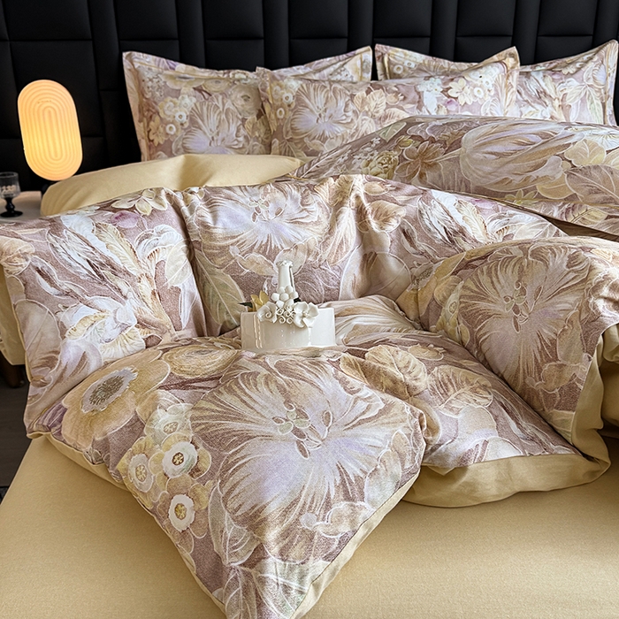 91家纺网 家纺一手货源 找家纺 金盛纺 2025新款全棉纯棉加厚磨毛印花四件套 弥斯