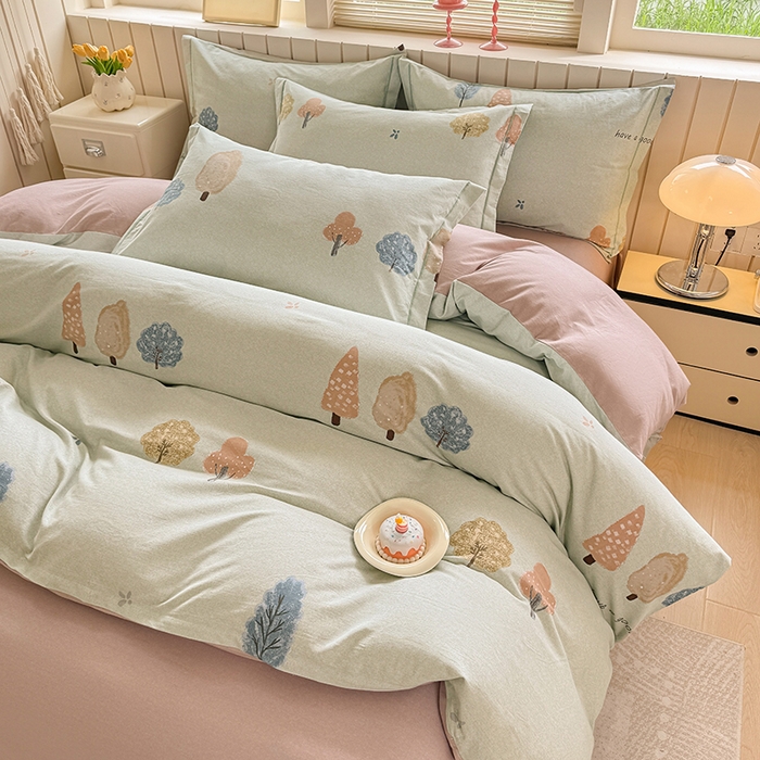 91家纺网 家纺一手货源 找家纺 金盛纺 2025新款全棉纯棉加厚磨毛印花四件套 柏林少女