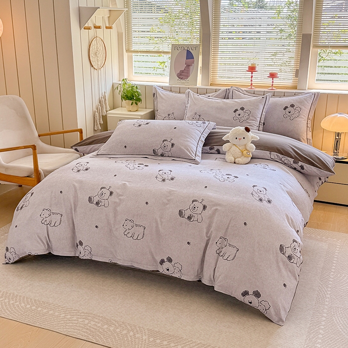 91家纺网 家纺一手货源 找家纺 金盛纺 2025新款全棉纯棉加厚磨毛印花四件套 吉唛