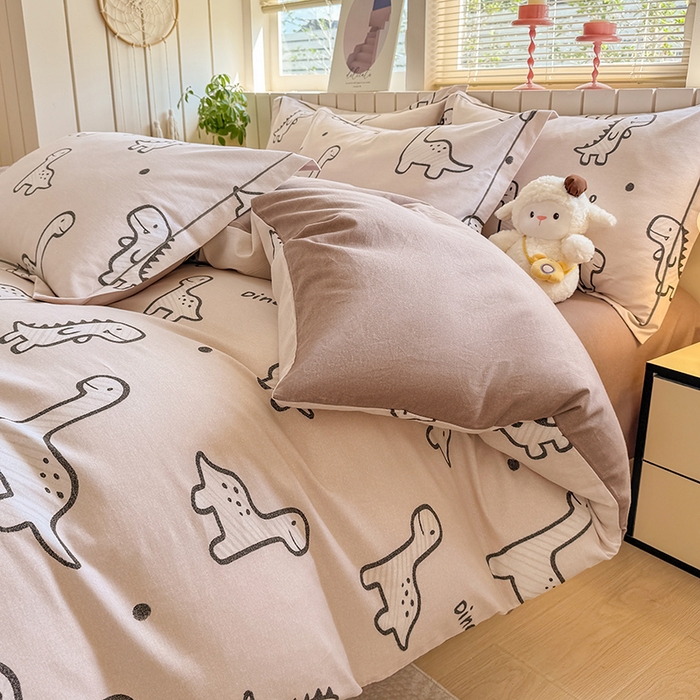 91家纺网 家纺一手货源 找家纺 金盛纺 2025新款全棉纯棉加厚磨毛印花四件套 人间真宝