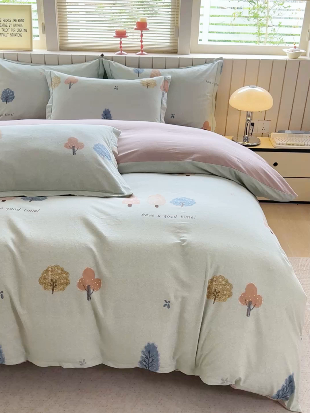 91家纺网 家纺一手货源 找家纺 金盛纺 2025新款全棉纯棉加厚磨毛印花四件套 柏林少女