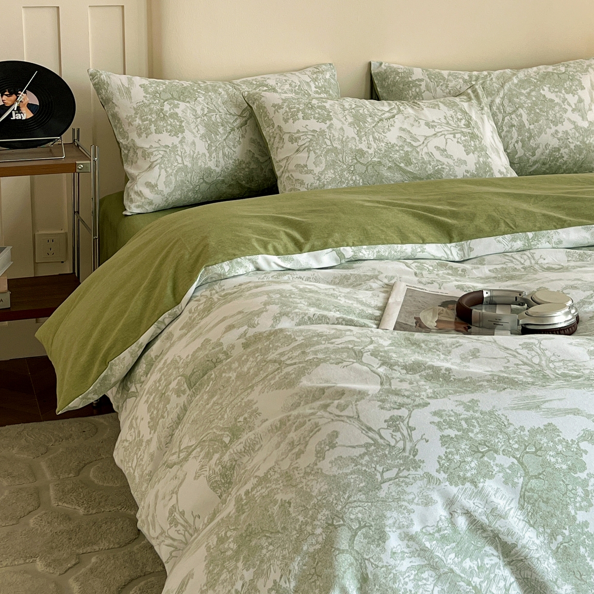 91家纺网 家纺一手货源 找家纺 盛馨家纺 2025新款秋冬复古北欧风百分百棉全棉纯棉磨毛加厚纯棉磨毛四件套