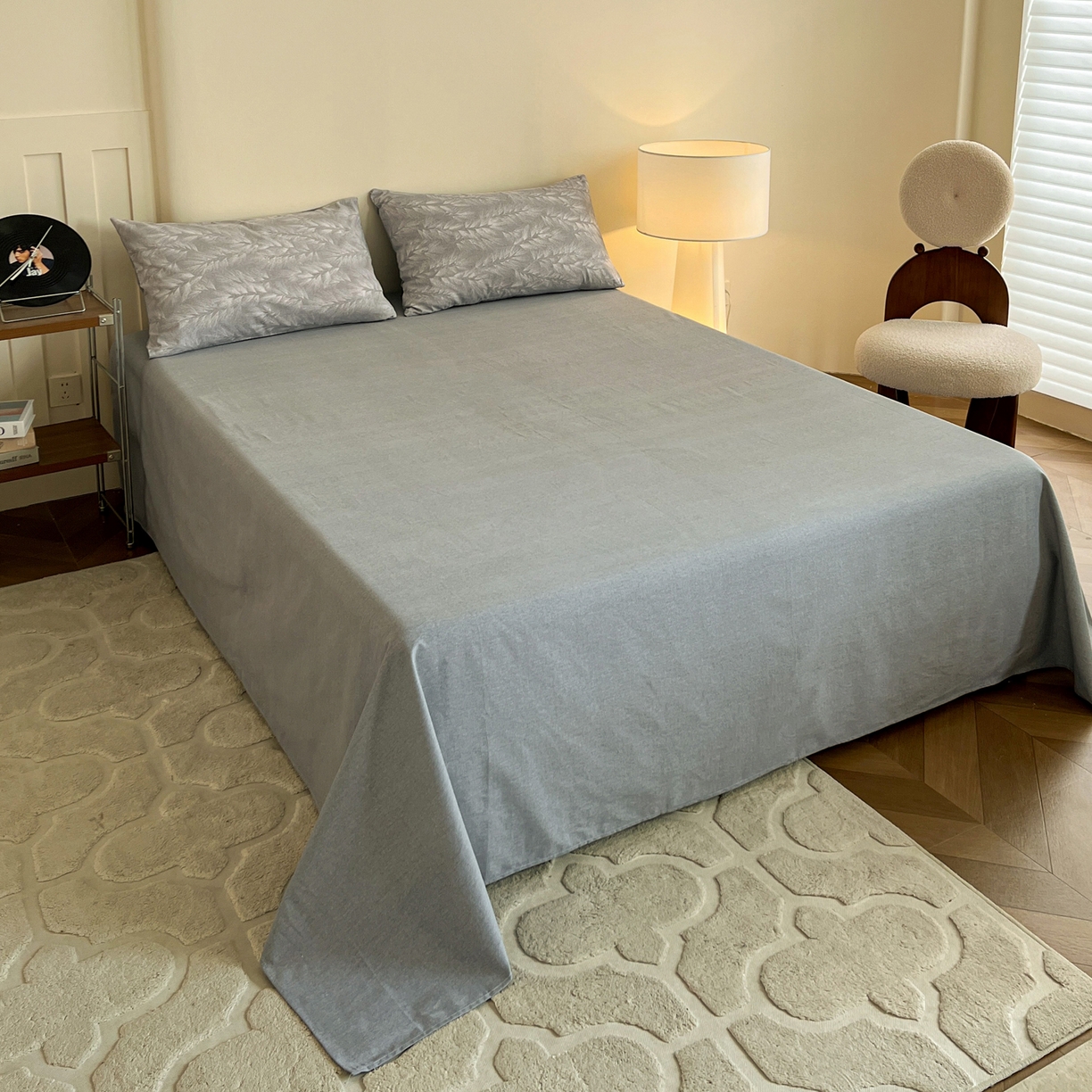 91家纺网 家纺一手货源 找家纺 盛馨家纺 2025新款秋冬复古北欧风百分百棉全棉纯棉磨毛加厚纯棉磨毛四件套 丰收季节-灰