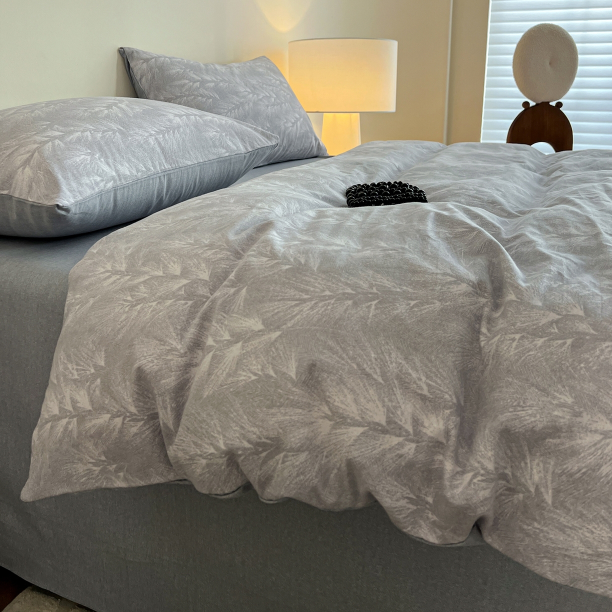 91家纺网 家纺一手货源 找家纺 盛馨家纺 2025新款秋冬复古北欧风百分百棉全棉纯棉磨毛加厚纯棉磨毛四件套 丰收季节-灰