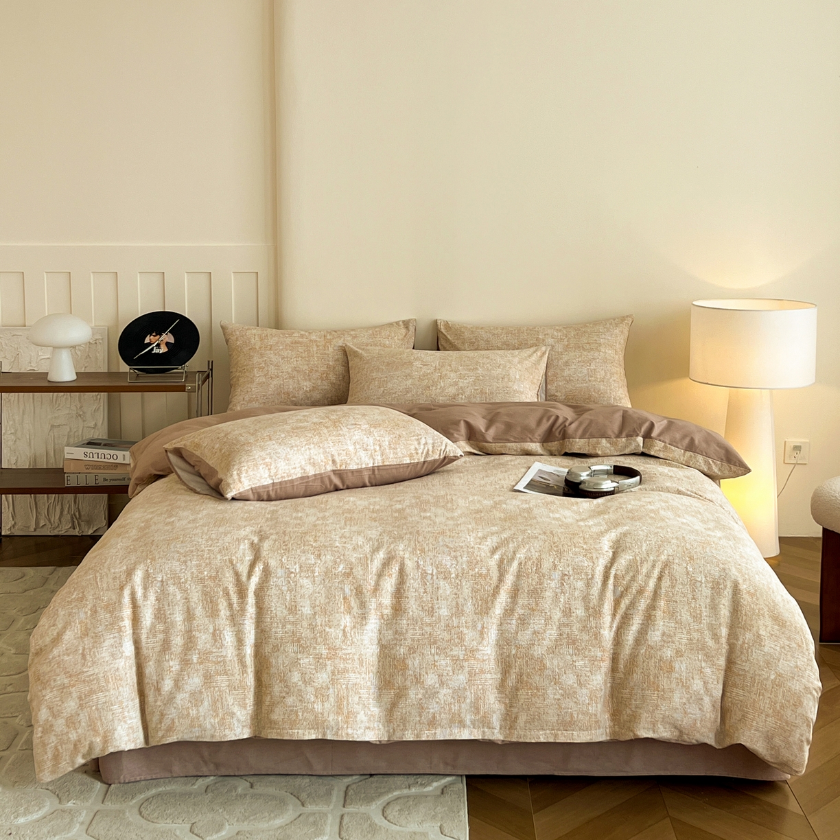 91家纺网 家纺一手货源 找家纺 盛馨家纺 2025新款秋冬复古北欧风百分百棉全棉纯棉磨毛加厚纯棉磨毛四件套 里约