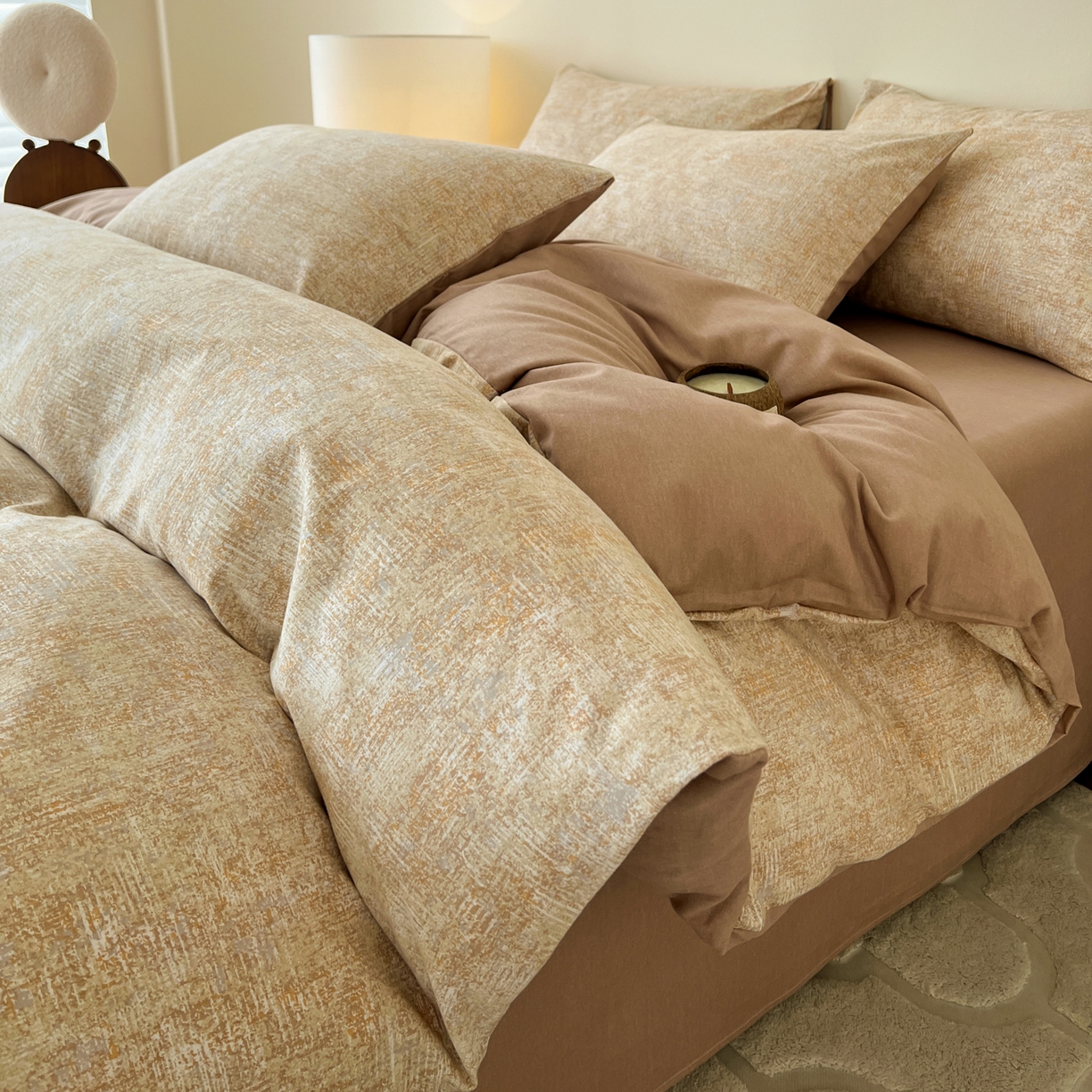 91家纺网 家纺一手货源 找家纺 盛馨家纺 2025新款秋冬复古北欧风百分百棉全棉纯棉磨毛加厚纯棉磨毛四件套 里约