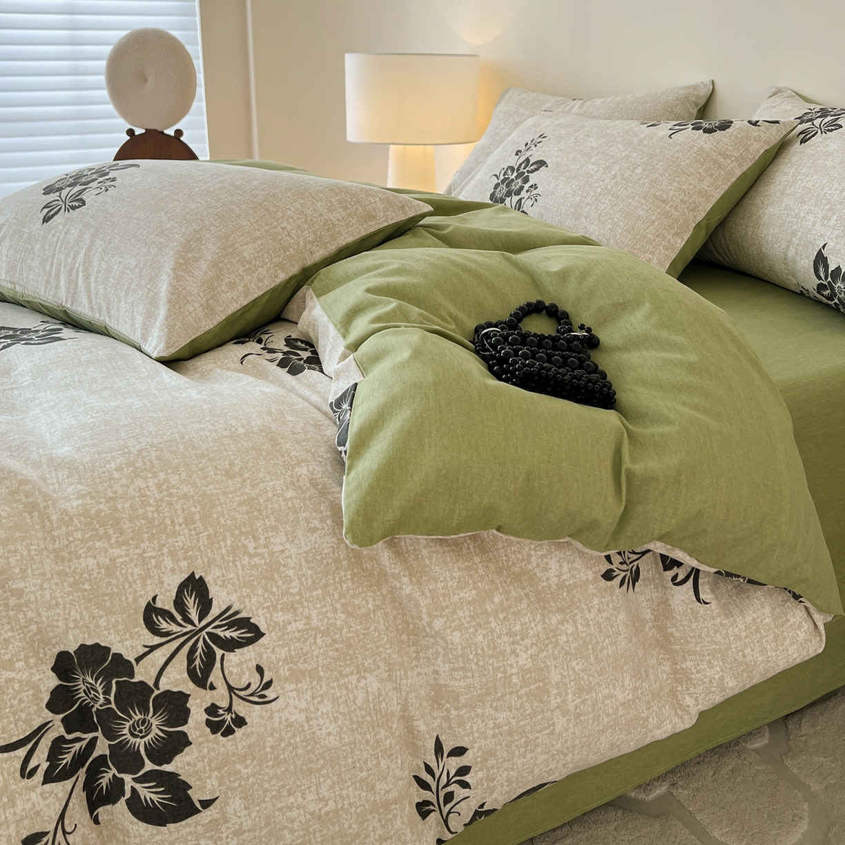 91家纺网 家纺一手货源 找家纺 盛馨家纺 2025新款秋冬复古北欧风百分百棉全棉纯棉磨毛加厚纯棉磨毛四件套 梦里寻花