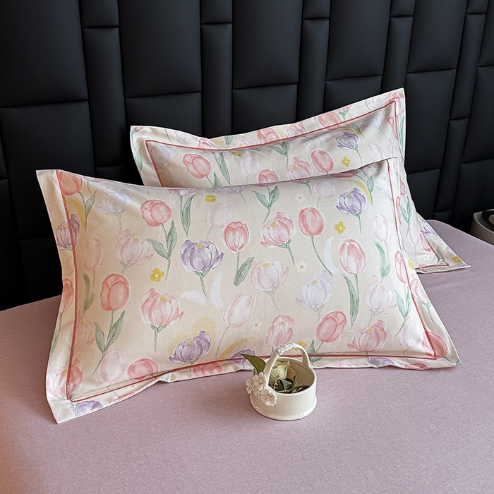 91家纺网 家纺一手货源 找家纺 金盛纺 2025新款全棉纯棉加厚磨毛印花四件套 春光郁金