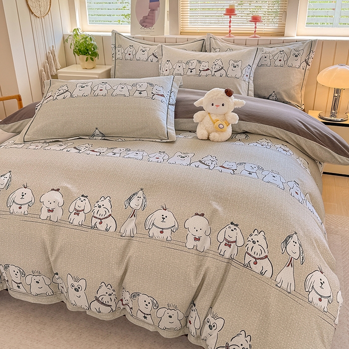 91家纺网 家纺一手货源 找家纺 金盛纺 2025新款全棉纯棉加厚磨毛印花四件套 小奥汀