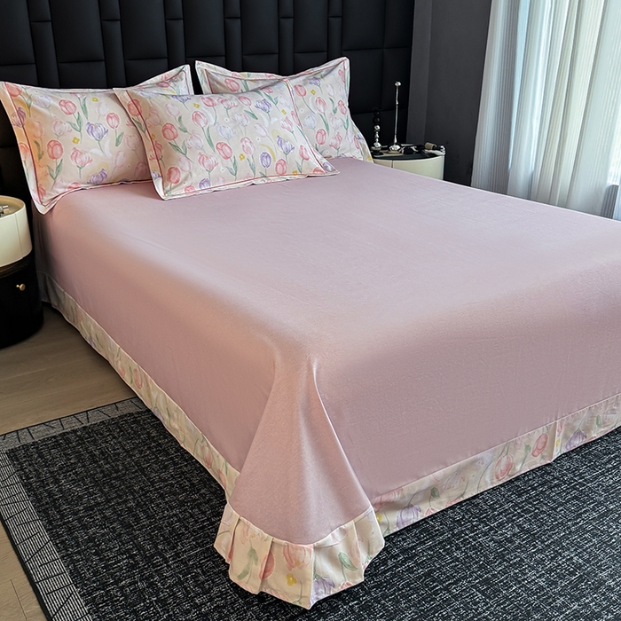 91家纺网 家纺一手货源 找家纺 金盛纺 2025新款全棉纯棉加厚磨毛印花四件套 春光郁金