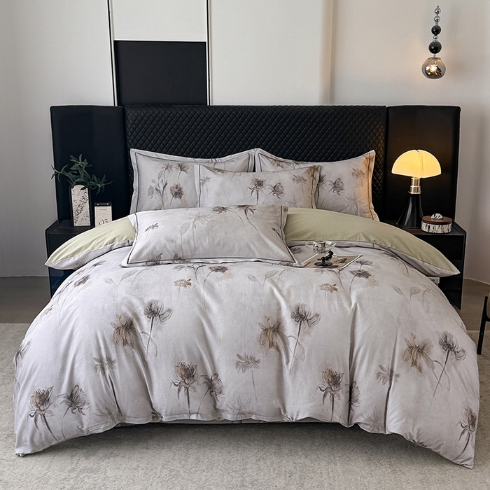 91家纺网 家纺一手货源 找家纺 金盛纺 2025新款全棉纯棉加厚磨毛印花四件套 嬉秋集