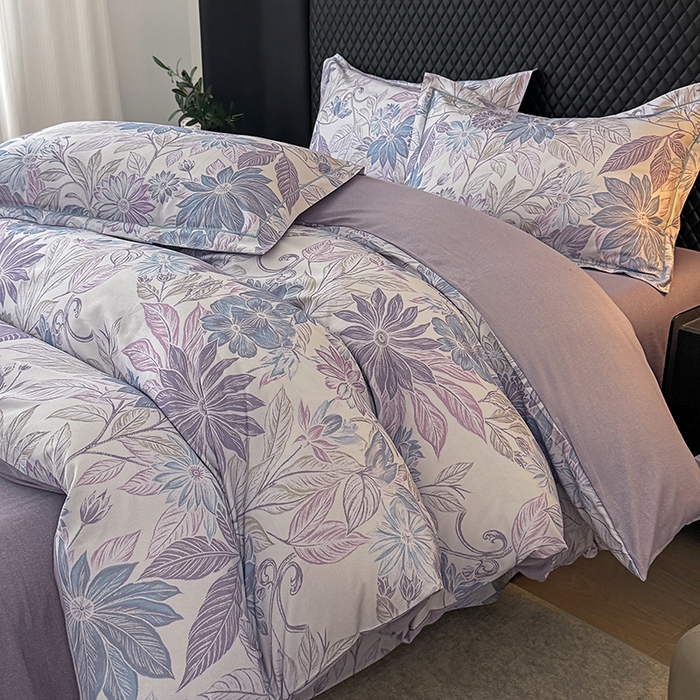 91家纺网 家纺一手货源 找家纺 金盛纺 2025新款全棉纯棉加厚磨毛印花四件套 禾风里