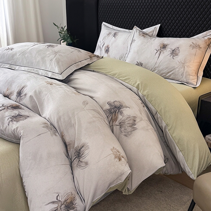 91家纺网 家纺一手货源 找家纺 金盛纺 2025新款全棉纯棉加厚磨毛印花四件套 嬉秋集