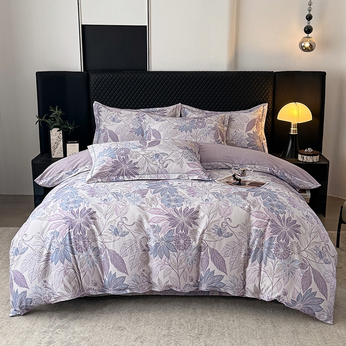 91家纺网 家纺一手货源 找家纺 金盛纺 2025新款全棉纯棉加厚磨毛印花四件套 禾风里