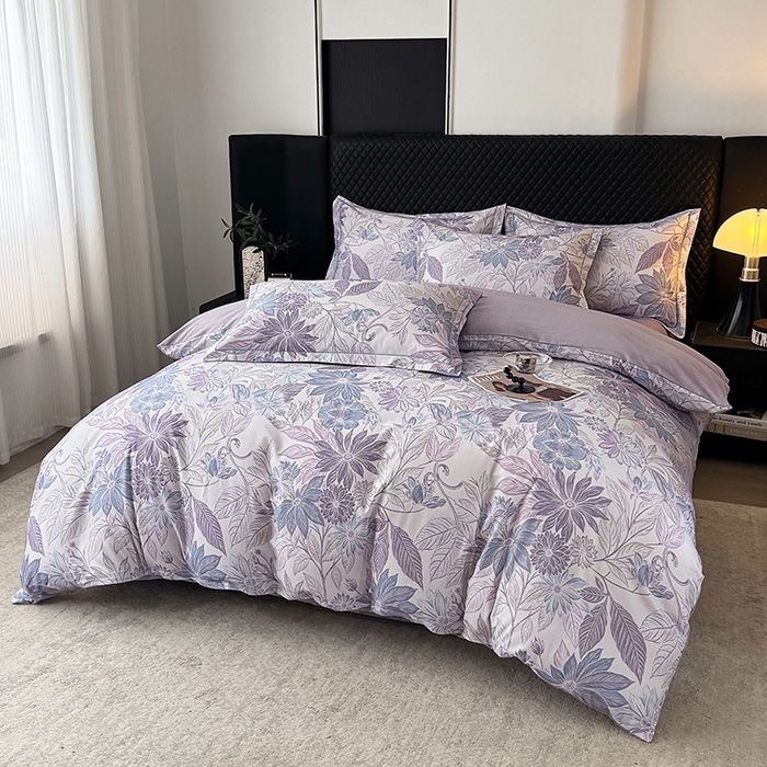 91家纺网 家纺一手货源 找家纺 金盛纺 2025新款全棉纯棉加厚磨毛印花四件套 禾风里