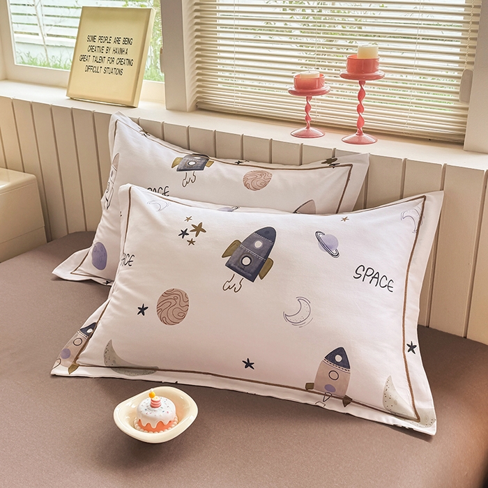 91家纺网 家纺一手货源 找家纺 金盛纺 2025新款全棉纯棉加厚磨毛印花四件套 太空漫步