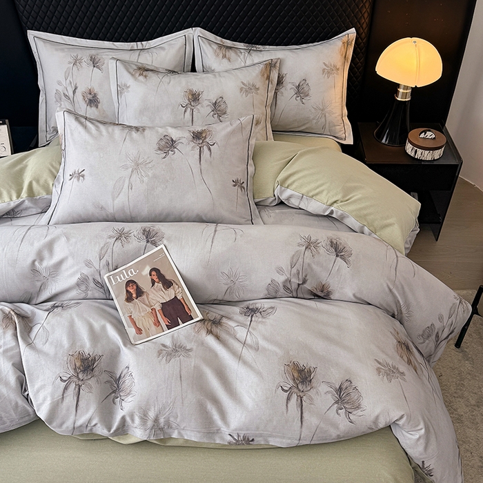 91家纺网 家纺一手货源 找家纺 金盛纺 2025新款全棉纯棉加厚磨毛印花四件套 嬉秋集