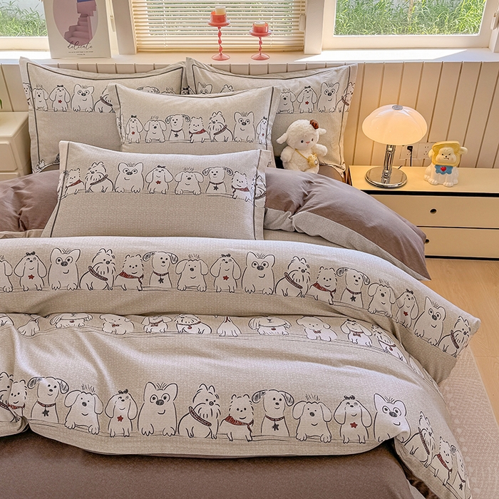 91家纺网 家纺一手货源 找家纺 金盛纺 2025新款全棉纯棉加厚磨毛印花四件套 小奥汀