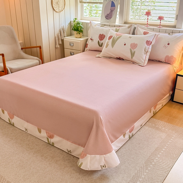 91家纺网 家纺一手货源 找家纺 金盛纺 2025新款全棉纯棉加厚磨毛印花四件套 蝴蝶千颂