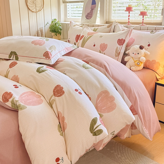 91家纺网 家纺一手货源 找家纺 金盛纺 2025新款全棉纯棉加厚磨毛印花四件套 蝴蝶千颂