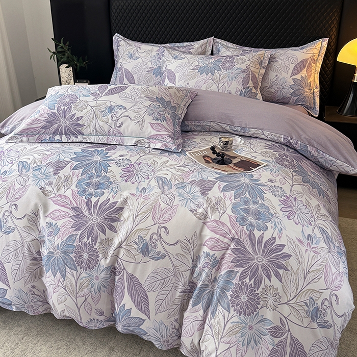 91家纺网 家纺一手货源 找家纺 金盛纺 2025新款全棉纯棉加厚磨毛印花四件套 禾风里