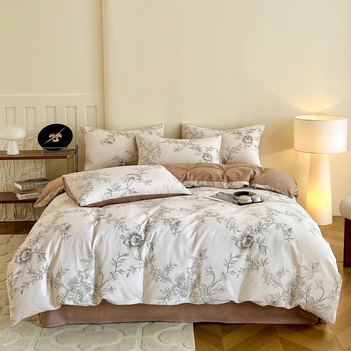 91家纺网 家纺一手货源 找家纺 盛馨家纺 2025新款秋冬复古北欧风百分百棉全棉纯棉磨毛加厚纯棉磨毛四件套 暖阳