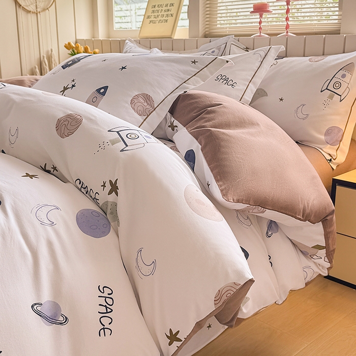 91家纺网 家纺一手货源 找家纺 （总）金盛纺 2025新款全棉纯棉加厚磨毛印花四件套