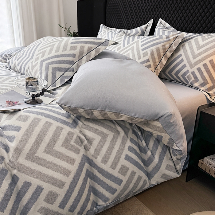 91家纺网 家纺一手货源 找家纺 金盛纺 2025新款全棉纯棉加厚磨毛印花四件套 半舟