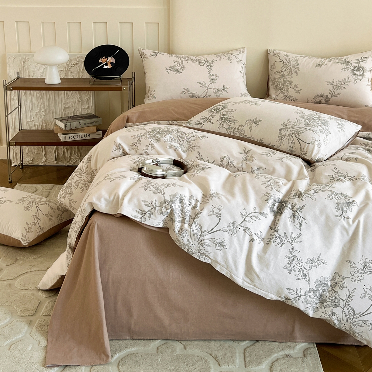 91家纺网 家纺一手货源 找家纺 盛馨家纺 2025新款秋冬复古北欧风百分百棉全棉纯棉磨毛加厚纯棉磨毛四件套 暖阳